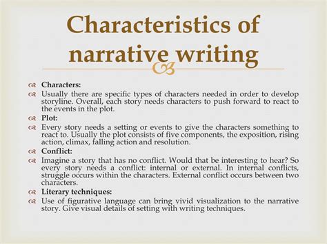 characteristic of a story|example of a characteristic.